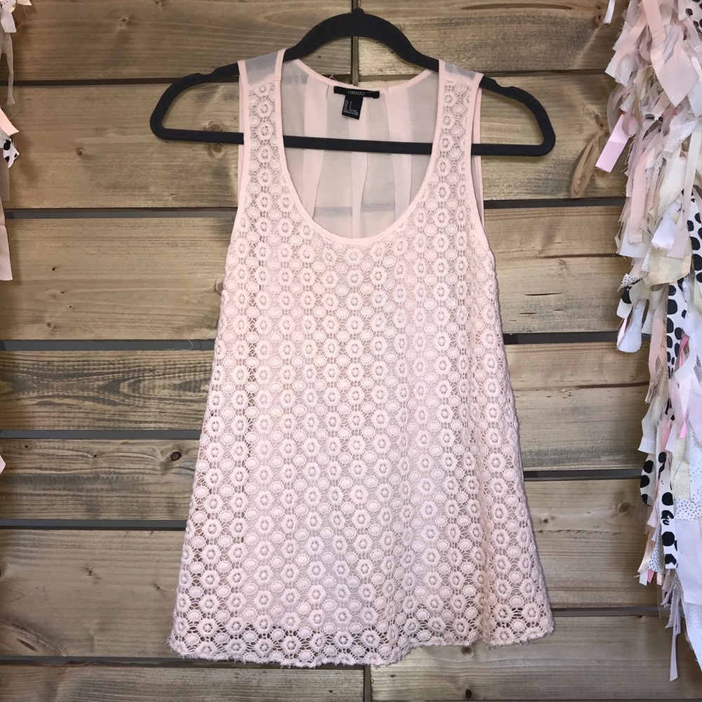 Light Pink Flower Tank